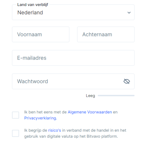 Registratieproces Bitvavo welk Registratieproces gebruiken crypto platform bitvavo