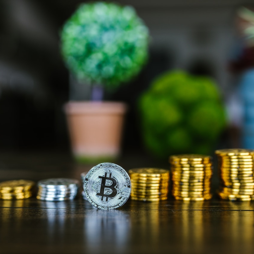 cryptocurrency bitcoin met een stapel munten